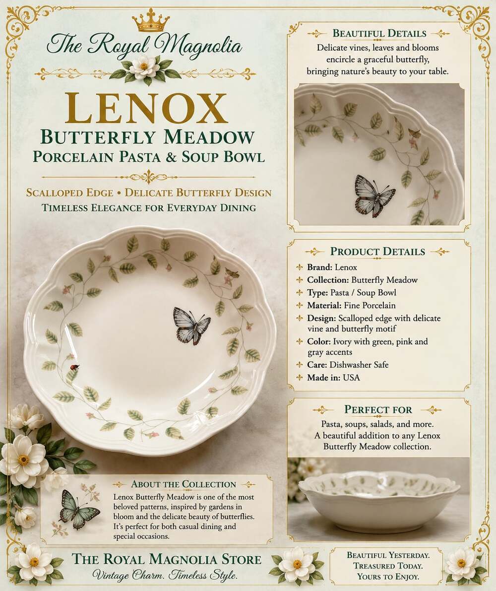 Lenox Butterfly Meadow Pasta/Soup Bowl